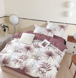 Cumpara ieftin Lenjerie De Pat Sketchy Xf078, Bumbac, 4 Piese, Fara Elastic, Imprimeu, Rosu