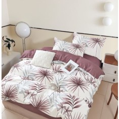 Lenjerie De Pat Sketchy Xf078, Bumbac, 4 Piese, Fara Elastic, Imprimeu, Rosu