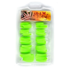 Tipsuri pentru manichiura colorate, 100 bucati, verde