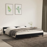 VidaXL Cadru de pat cu tăblie, negru, 160x200 cm, catifea