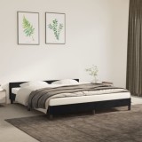 Gossi cadru de pat cu tablie, negru, 180x200 cm, catifea