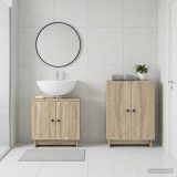 Cumpara ieftin Set de dulapuri pentru baie, 2 piese EDE Stejar Sonoma