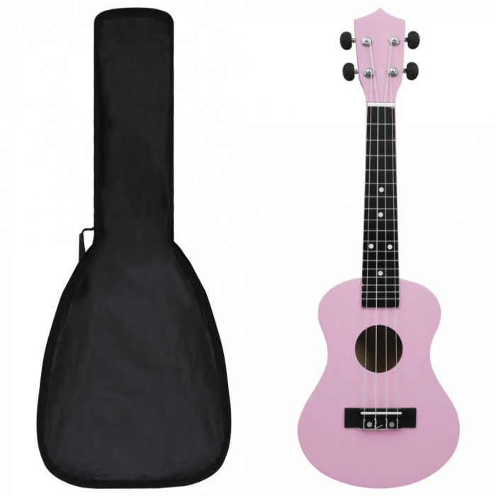 Set Ukulele Soprano Pentru Copii Cu Husă Roz 21&amp;quot; 70153