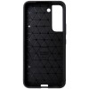Husa spate Auto Focus aspect Carbon silicon neagra pentru Samsung Galaxy S22 5G
