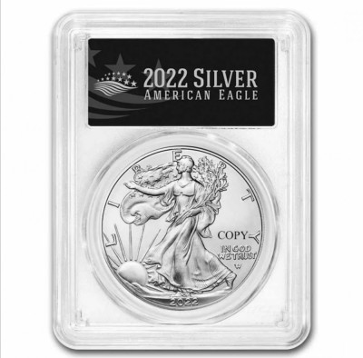 Replică după moneda de argint de 1 dollar 2022 &amp;quot;American silver Eagle&amp;quot; foto