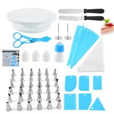 Set 55 Piese Ustensile pentru Ornare Prajituri, Cyrax, din Plastic si Otel Inoxidabil, Multicolor foto