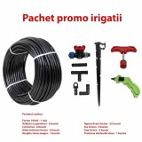 Set irigare cu furtun picurare 16mm, 100m, picuratori la 50cm, debit 4l/h