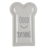 Cumpara ieftin Set 6 farfurii ceramica gri alb 10x17x2 cm