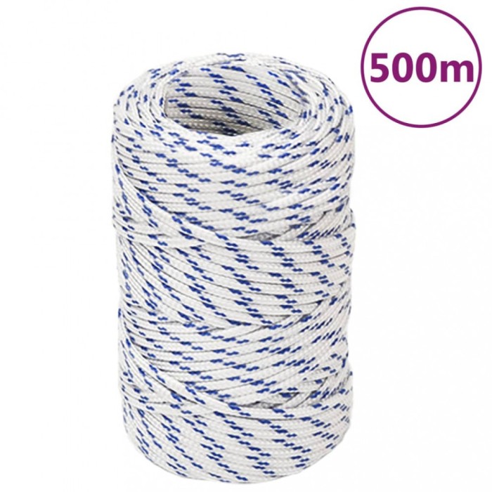 Gossi franghie de barca, alb, 2 mm, 500 m, polipropilena