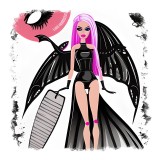 Cumpara ieftin Sticker decorativ Barbie, Negru, 55 cm, 11705ST, Oem