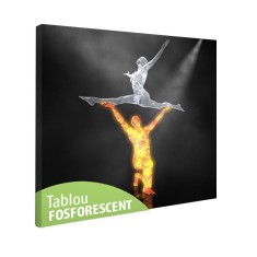 Tablou fosforescent Apa si foc - 30 cm x 30 cm