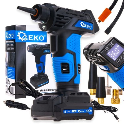 Compresor auto fara fir, 12 V, afisaj LCD, 0.2-10.3 bar, Geko G80649 foto