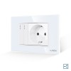 Intrerupator Dublu Cap Scara + Priza cu Rama din Sticla LUXION, Standard Italian, 3M SmartElectro IntelligentHouse