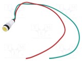 Lampă LED convex galbenă 24VDC 24VAC &Oslash;10mm POLAM-ELTA