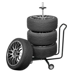 Carpoint Suport mobil pentru ro?i, cu capac, negru, aluminiu foto