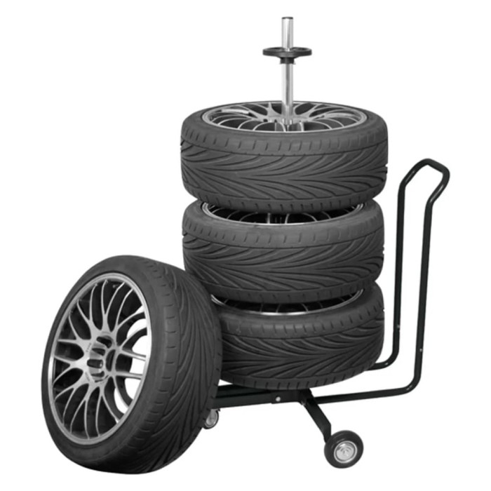 Carpoint Suport mobil pentru roți, cu capac, negru, aluminiu 439322
