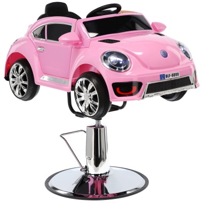 Scaun De Frizerie Pentru Copii Mașinuță Model Car-5204-A Roz foto