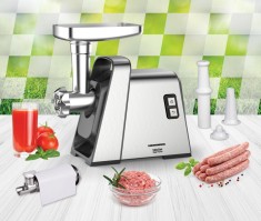Masina de tocat carne Heinner MG-Y1800X, putere maxima: 1800W, accesoriu pentru ro?ii, accesoriu pentru carna?i, angrenaje metalice, cu?it din inox, f foto
