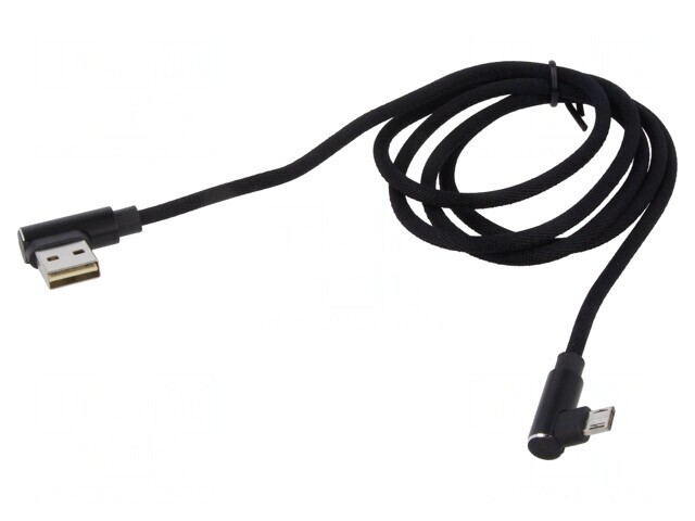 Cablu USB 2.0 1m Negru Textile Quick Charge