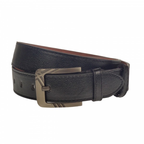 Curea barbati, casual-eleganta, din piele ecologica, latime 3.5 cm, negru - CK151N