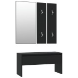 Set de mobilier pentru hol, negru, lemn prelucrat