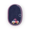 Petic termoadeziv Jeans, aplicatie cu masinuta, 7,8 x 12 cm Roz, Crisalida