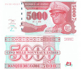 Zair 5000 Noveaux Zaires 1995 P-69 UNC