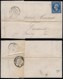France 1863 Cover + Content Rugles to Drucourt Railroad cancel D.785