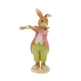 Cumpara ieftin Figurina Bunny playing flute 8 cm x 5 cm x 16 cm