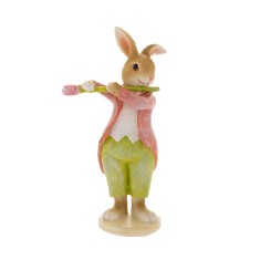 Figurina Bunny playing flute 8 cm x 5 cm x 16 cm