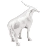 vidaXL Sculptură taur, argintiu, 20x17x23 cm, aluminiu