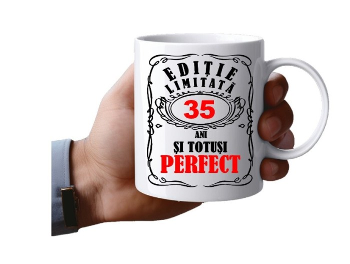 Cana alba personalizata, Editie limitata 35 ani, INOVATIX&reg;. 330 ml