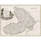 Harta Moldova si Tara Romaneasca, Rizzi Zanoni, 1782, 50x60cm, reproducere
