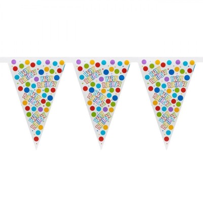 Set Banner Party, Model Stegulete, Happy Birthday, Multicolor, 3.66m, 10 Bucăți foto