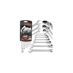Set de 7 chei combinate, cu clichet, balama, 8-19mm, Verke