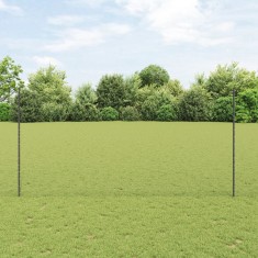 St&acirc;lpi de Gard vidaXL 10 buc U-Channel Gri 160 cm Oțel, Gard Hexagonal vidaXL Gri 1.6x10 m Oțel