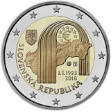 Slovacia 2 euro 2018 comemorativa, 25 ani republica, UNC