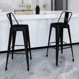 Cumpara ieftin Scaune de bar, 2 buc., negru, oțel