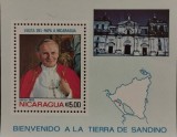 BC12, Nicaragua 1983, colita personalitati-Papa Ioan Paul al II-lea