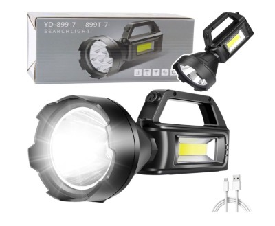 Lanterna de lucru LED COB, 4 moduri, cablu USB, negru, Lean 27715 foto