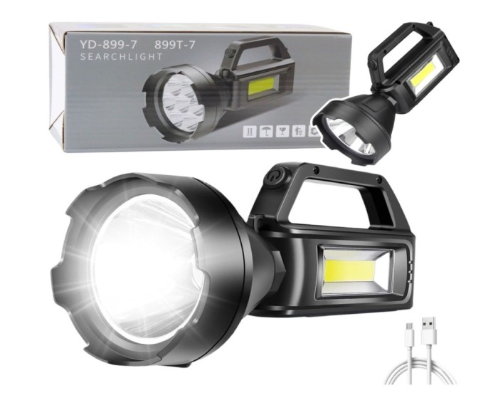 Lanterna de lucru LED COB, 4 moduri, cablu USB, negru, Lean 27715