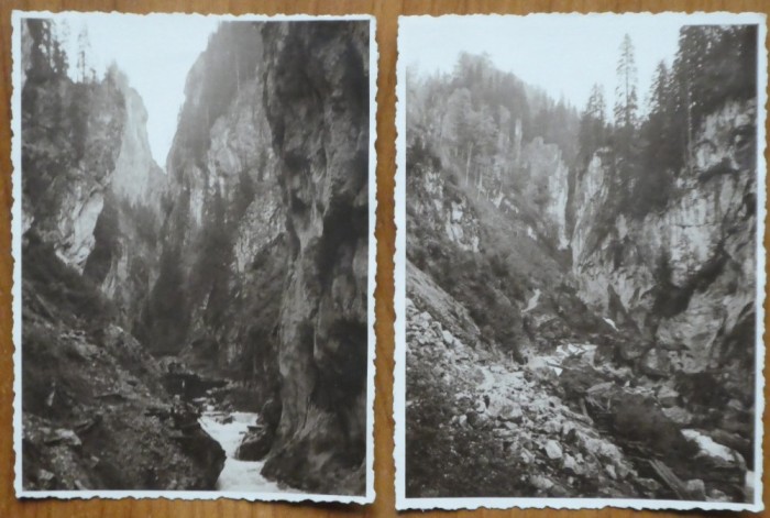 Cheile Oarzei , valea Ialomitei , Muntii Bucegi , Padina , 1937 , 5 fotografii