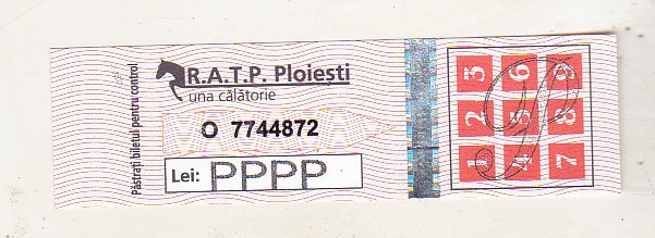 bnk div RATP Ploiesti - bilet de calatorie - pensionari - 2010-2012