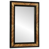 Oglinda Decorativa Lemn Masiv Acacia 70x70 cm vidaXL Neagra Design Modern Oglinda de Perete Living Hol Dormitor