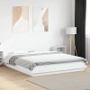 VidaXL Cadru de pat cu lumini LED, alb, 150x200 cm, lemn prelucrat 3281091