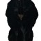Fular din blana ecologică de lux tip sal, negru, 33x165 cm