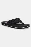 Tommy Jeans slapi BRAIDED THONG BEACH SANDAL culoarea negru, cu toc plat, EN0EN02877