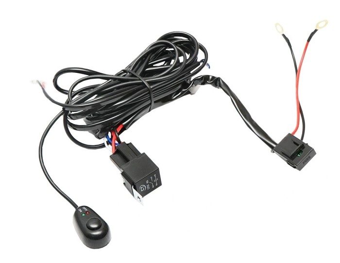 Cablaj Dublu Cu Buton, Releu Si Siguranta Pentru Proiectoare LED BAR 12V 40A 4 Metri