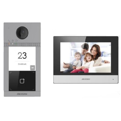KIT VIDEOINTERFON IP WIFI &amp;amp;amp; POE &amp;quot;DS-KIS604-S(C)&amp;quot; (timbru verde 0.18 lei) foto