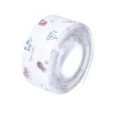 Banda Etansare Autoadeziva Bucatarie Baie, 3.8cm x 320cm, Impermeabila, Transparenta cu Model